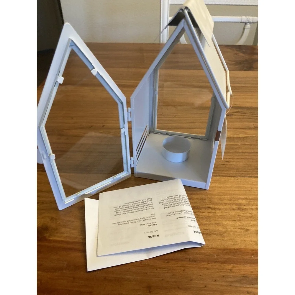 IKEA Sommar 2019 White Metal House Tea Light Lantern 304.183.08 NEW
